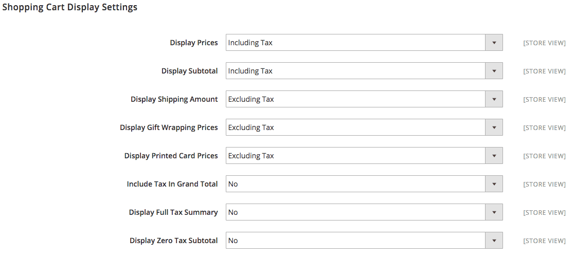 shopping-cart-display-settings